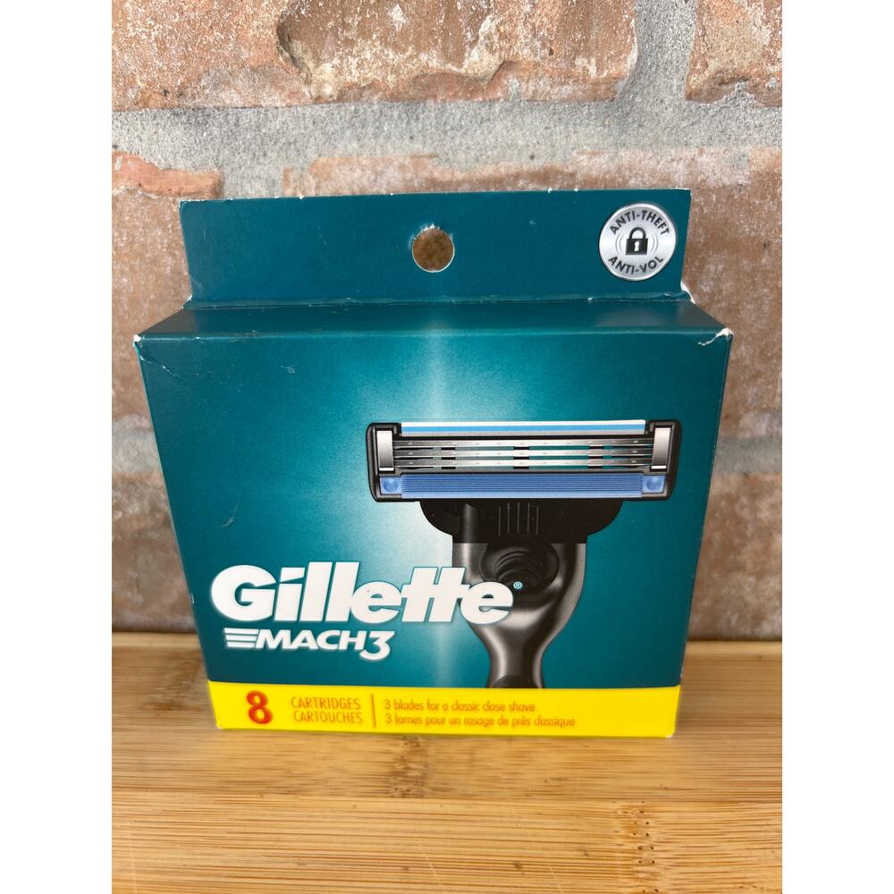 New Gillette Mach3 Men's Razor Blades 8 Blade Refills